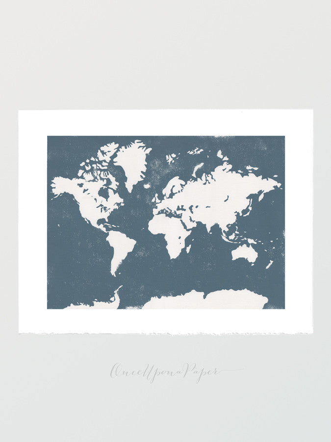 Wedding Guest Book Alternative Print WORLD MAP