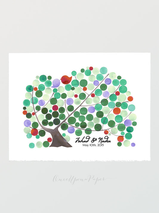 Modern Wedding Guest Book art print MAPLE TREE