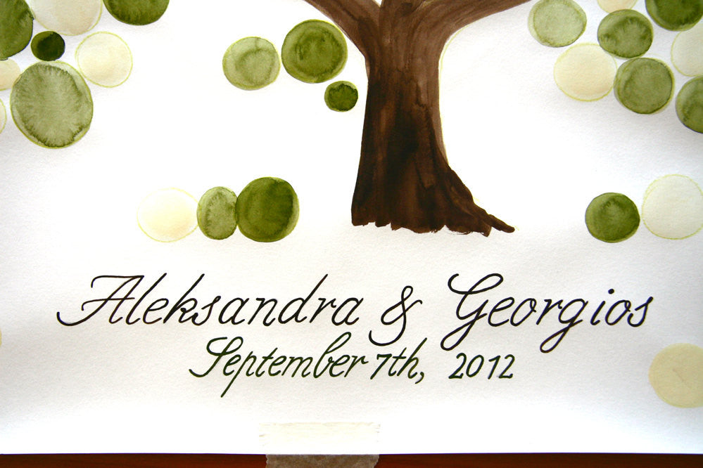 Custom Wedding Guest Book Tree - anniversary, bridal shower, love birds