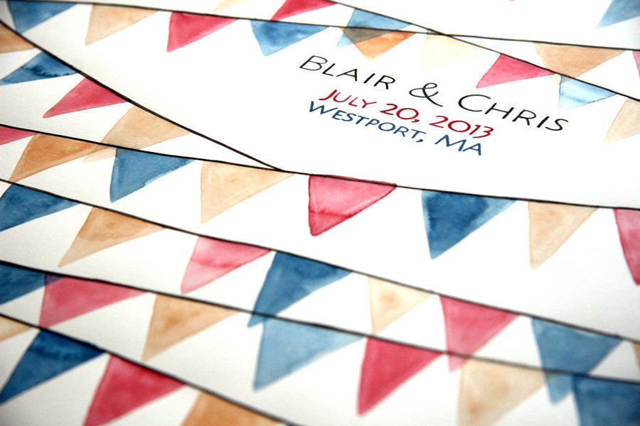 Pennant Banner Wedding Guest Book Alternative - 175 guest signatures Custom Signature wedding guest book, crisscrossing pennant triangles