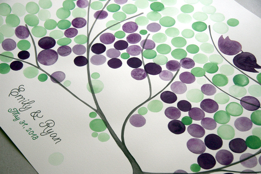 Signature Wedding Guest Book Tree Alternative - 150 guest signatures Large Custom Watercolor guestbook, Event Tree Guest book, tree of life