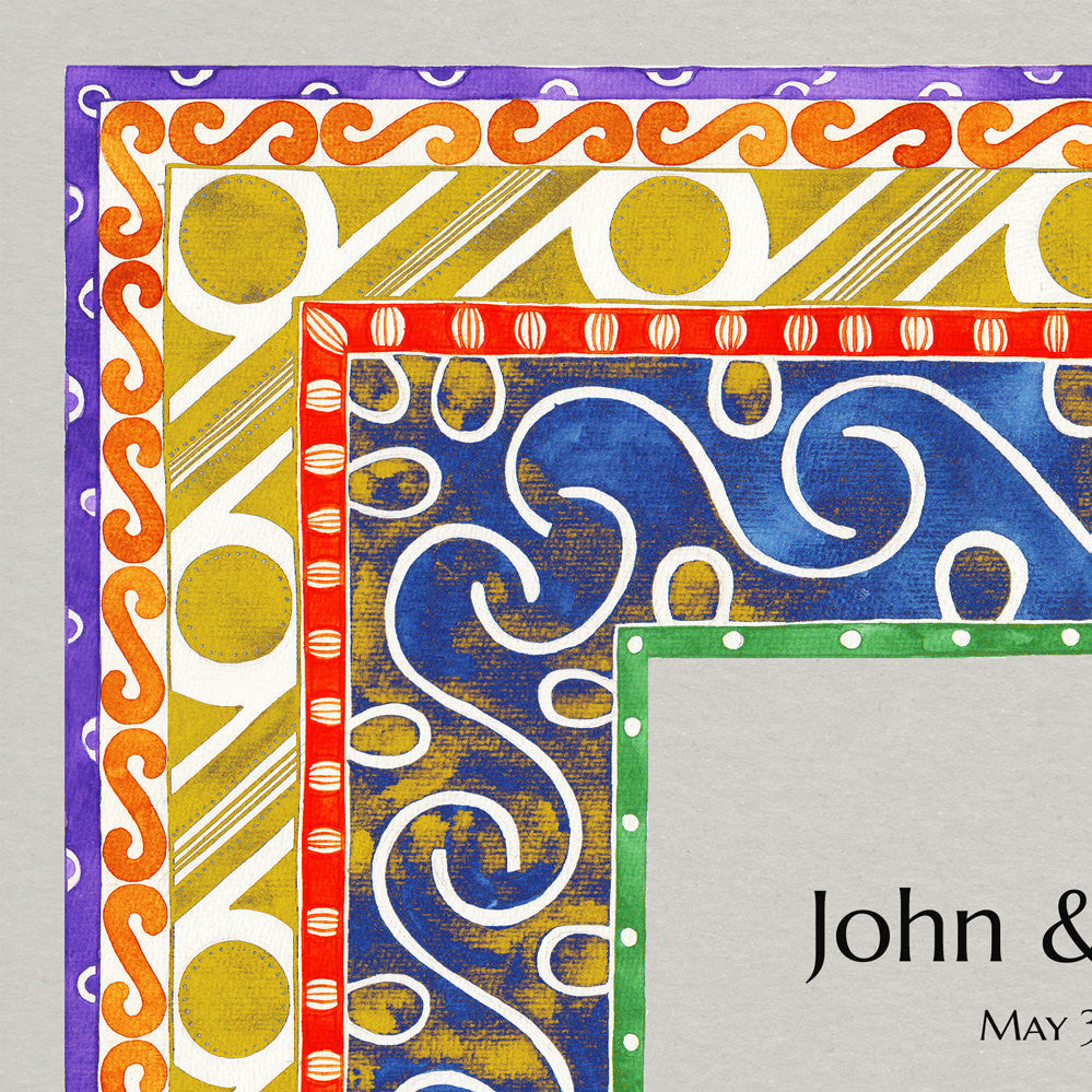 Romanian Ketubah - Cucuteni Patterns