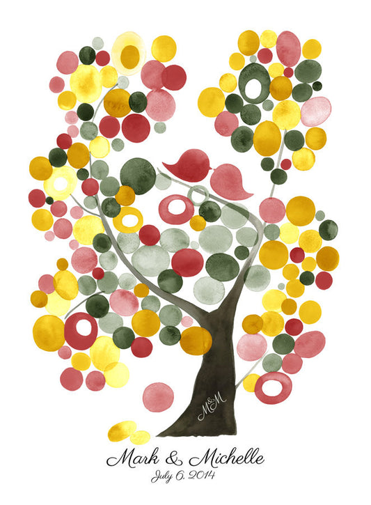 Wedding Guest Book Alternative Love Birds VELVET ASH TREE