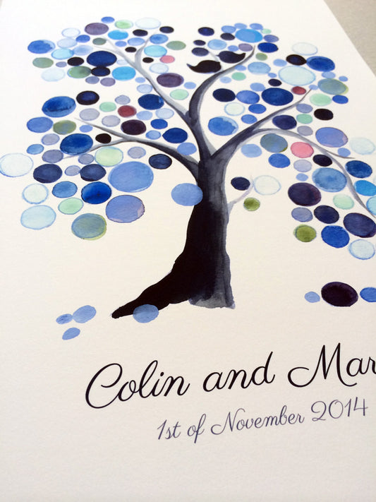 Watercolor Wedding Guest Book Tree WEEPING WILLOW TREE