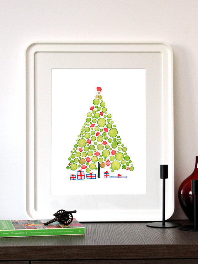 CHRISTMAS PRESENTS TREE art print