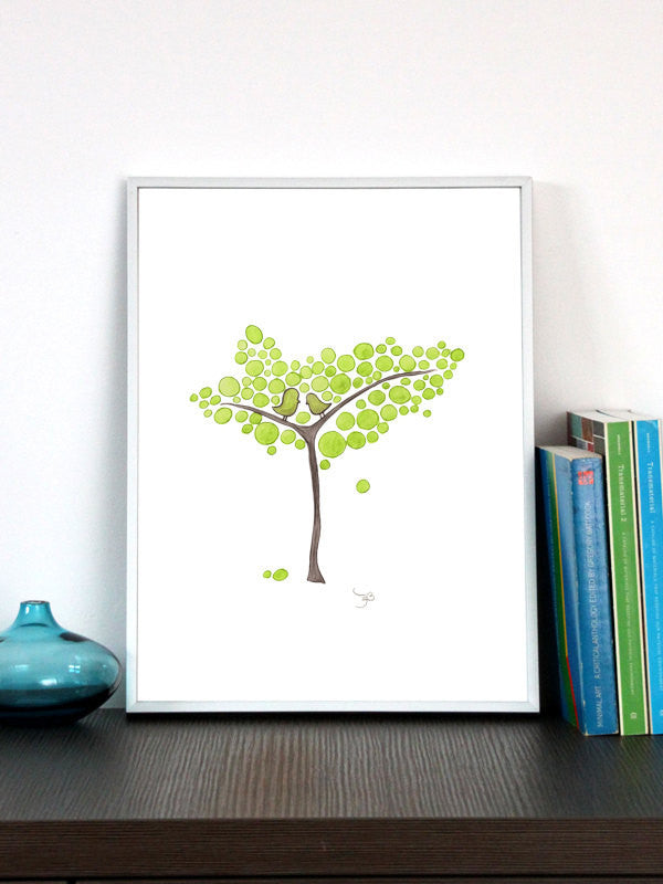 GREEN YOUNG TREE art print