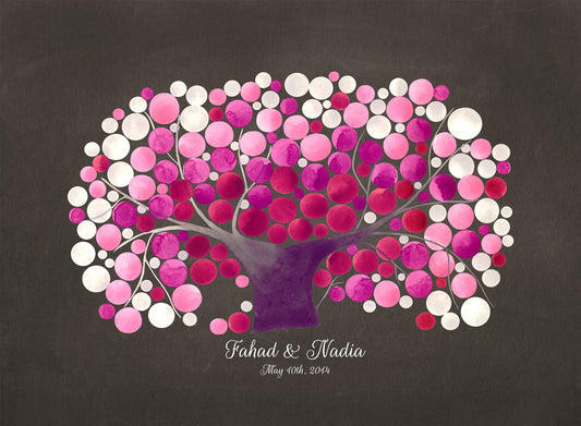 Sakura Wedding Guest Book art print KANZAN CHERRY TREE