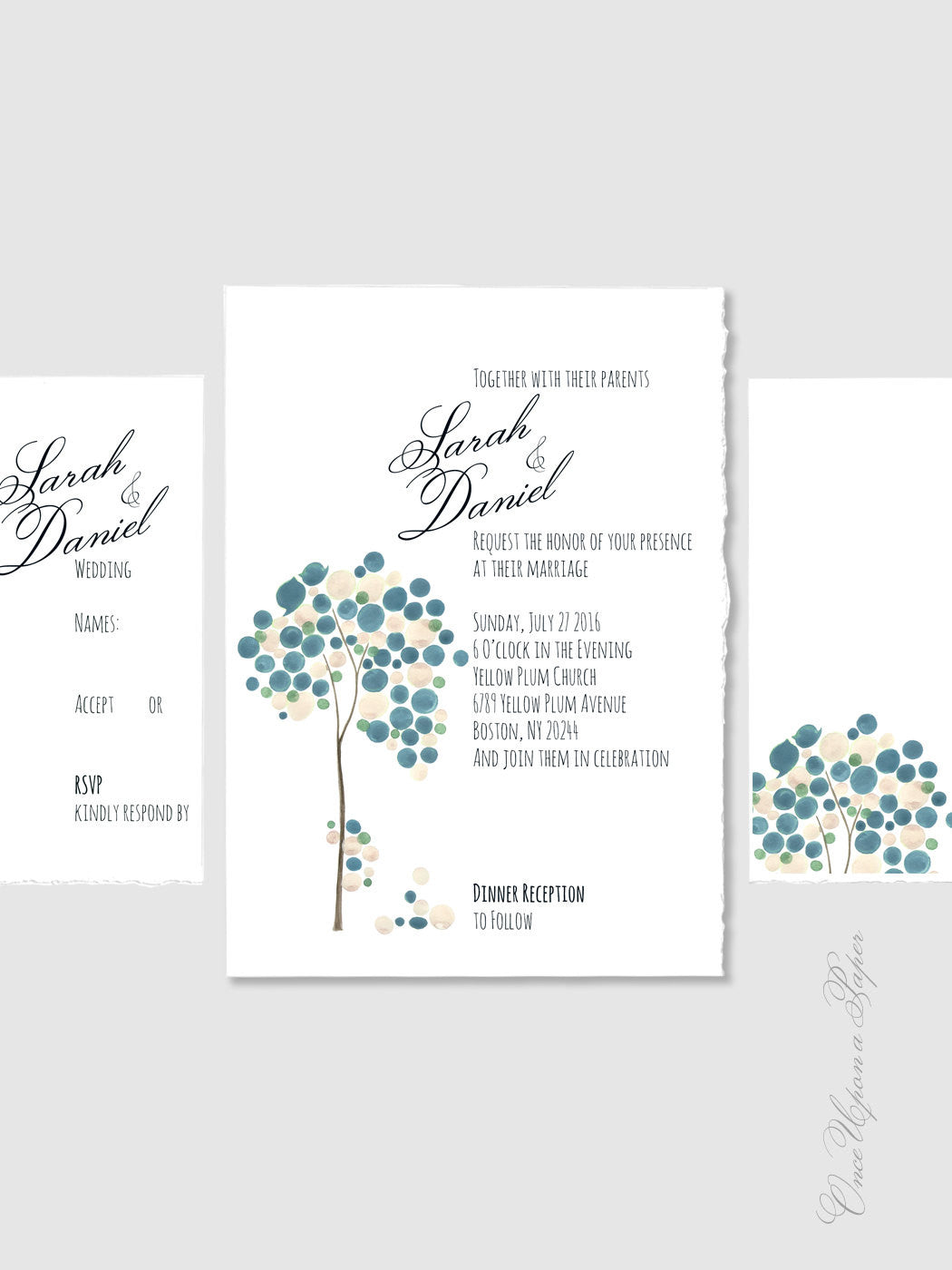 Custom Wedding Suite Package Printable - Save the Date, Wedding Invitations, RSVP, Thank You Cards