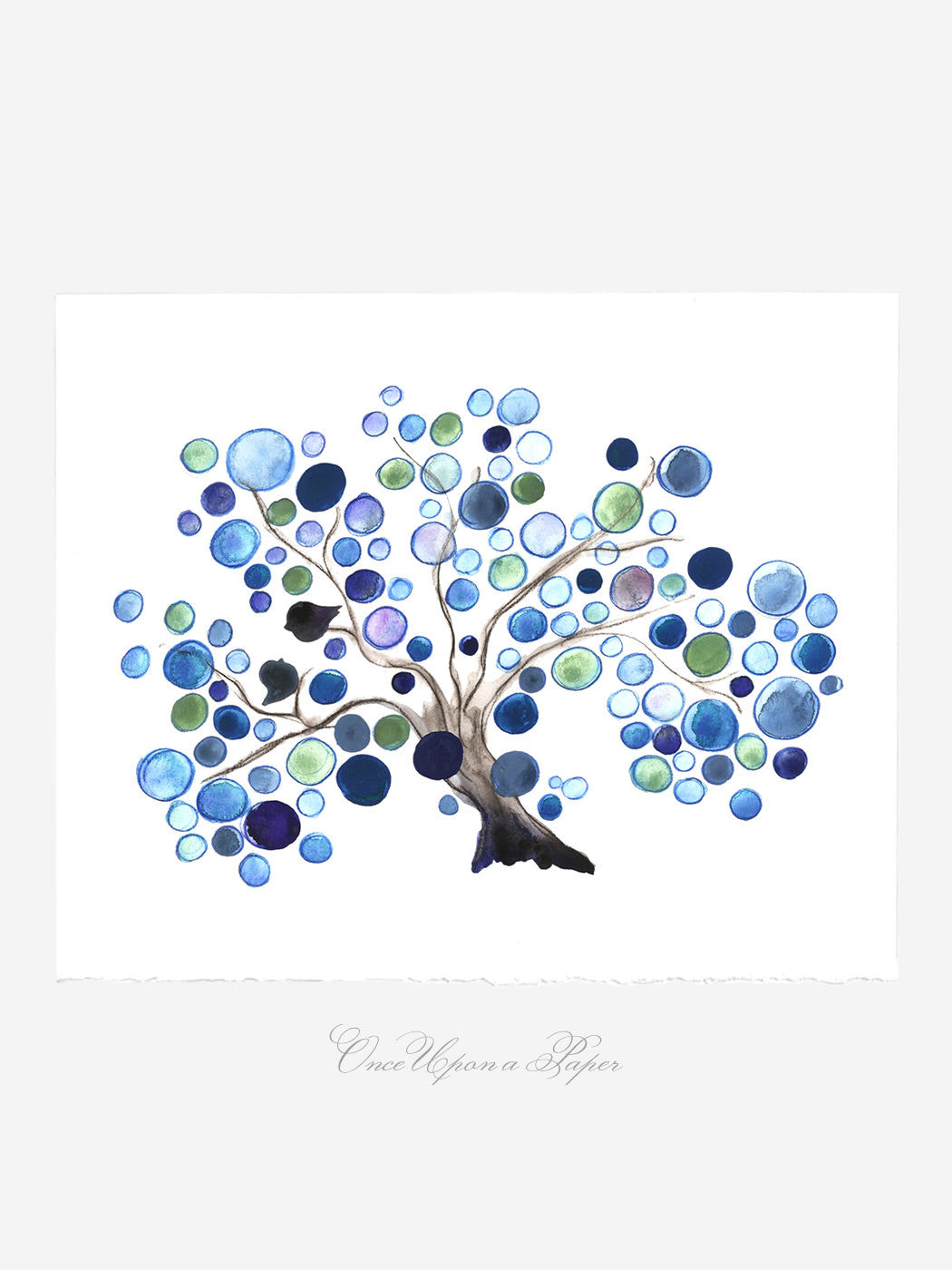 BLUE LAGOON LOVE BIRDS Tree art print