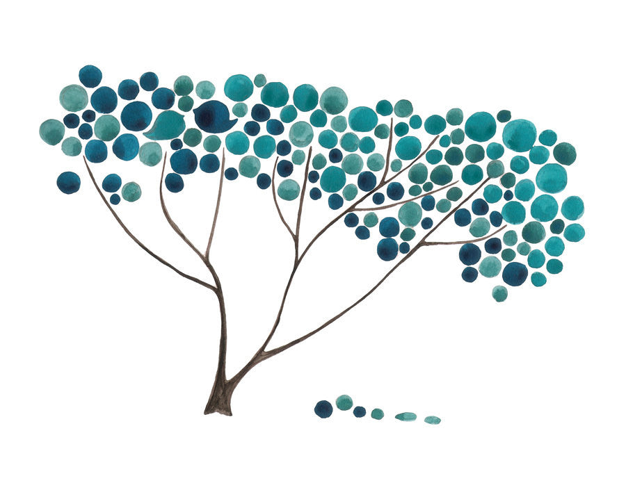 BLUE SAFARI TREE art print