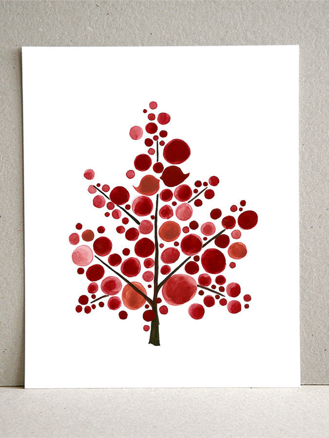 SCANDINAVIAN RED TREE art print