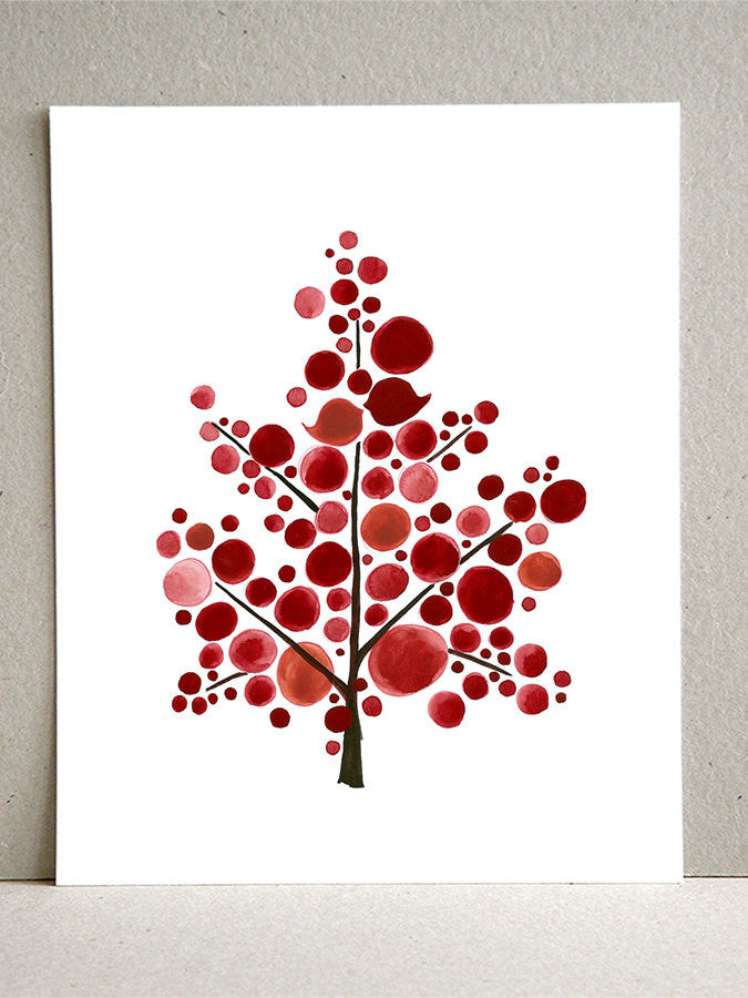 SCANDINAVIAN RED TREE art print – ElenaBerlo OnceUponaPaper™
