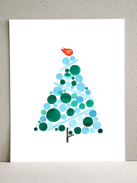 BLUE CHRISTMAS TREE art print
