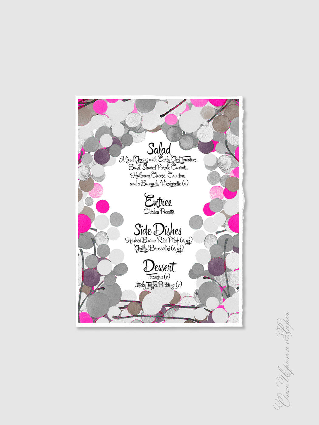 Wedding Invitation Signage Design - DIY Printable Custom Wedding Menu Sign